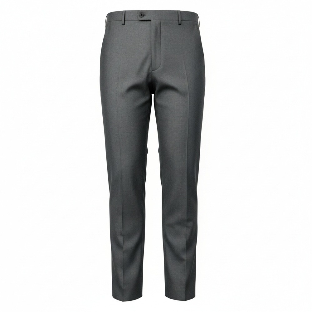 Perry Ellis Men Charcoal Gray Flat Front Dress Pants Size 38 Polyester‎ Viscose